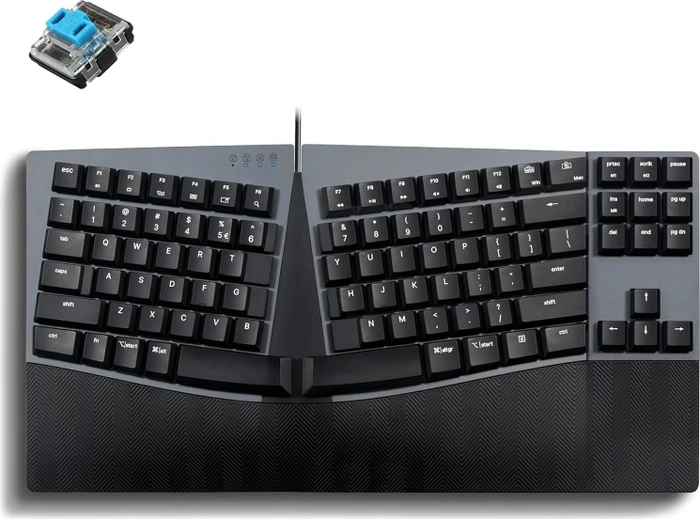 Perixx Periboard-335 Ergo Kompakt, schwarz, Kailh Choc LOW PROFILE BLUE, USB, US