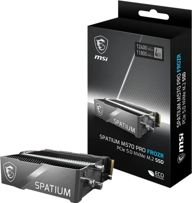 MSI Spatium M570 Pro FROZR 4TB, M.2 2280 / M-Key / PCIe 5.0 x4, Kühlkörper
