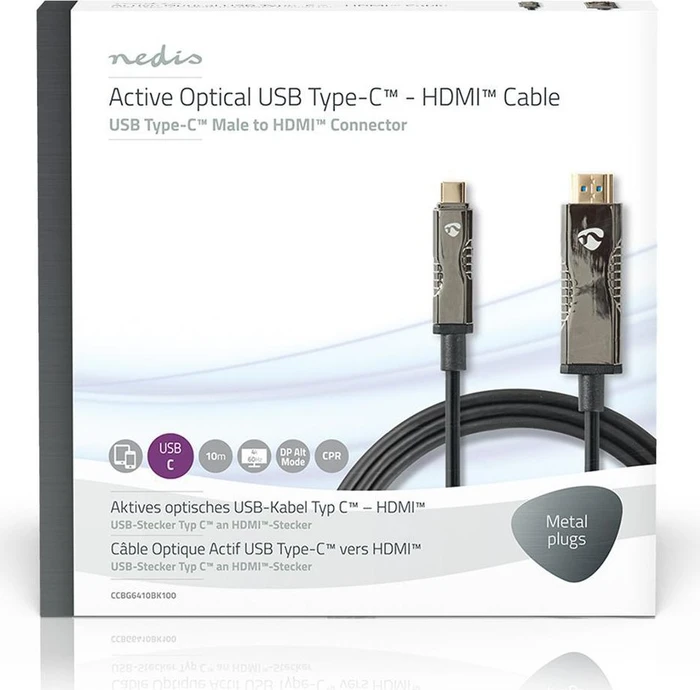 Nedis USB-C 3.1 [Stecker] auf HDMI [Stecker] 4K 60Hz Adapterkabel schwarz, 10m
