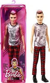 Mattel Barbie - Fashionistas Ken mit Pinkem Haar und ärmellosem Batikoberteil