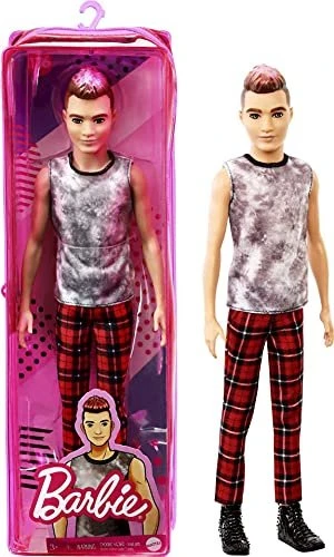 Mattel Barbie - Fashionistas Ken mit Pinkem Haar und ärmellosem Batikoberteil