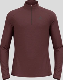 Odlo Essentials Ceramiwarm Midlayer Half Zip Laufshirt langarm fudge melange (Herren)