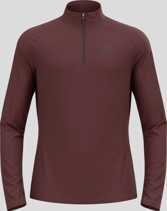 Odlo Essentials Ceramiwarm Midlayer Half Zip Laufshirt langarm fudge melange (Herren)