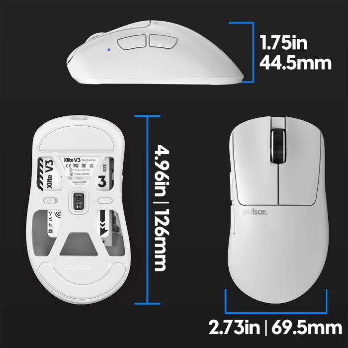 Pulsar Gaming Gears Xlite v3 Large Wireless weiß, USB