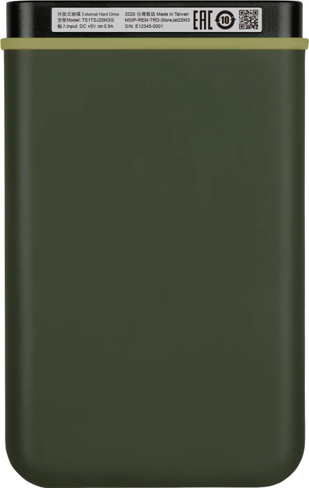 Transcend StoreJet 25M3 Slim, grün, Military Green, 1TB, USB 3.0 Micro-B