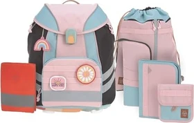 Lässig Flexy Unique rose/blue/black Schulrucksack-Set, 7-tlg.