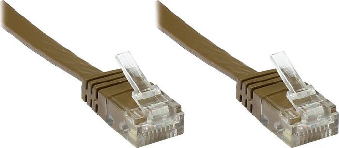 Good Connections Flach-Patchkabel, Cat6, U/UTP, RJ-45/RJ-45, 10m, braun