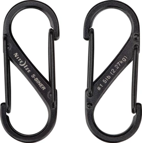Nite Ize S-Biner Edelstahl Materialkarabiner 40x16mm schwarz, 2 Stück