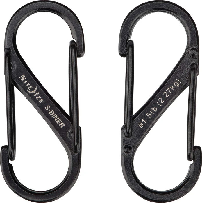 Nite Ize S-Biner Edelstahl Materialkarabiner 40x16mm schwarz, 2 Stück
