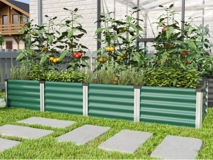 Vitavia Linus In&Out 401 L Hochbeet 245x65cm seegras/alu