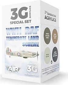 AK-Interactive 3rd Gen Acrylic Colors WWII RAF Temperate Land Scheme Farbset, 4-tlg.