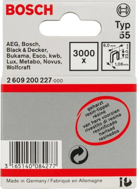 Bosch Professional Typ 55 Tacker-Klammern, 23x6mm, 3000 Stück