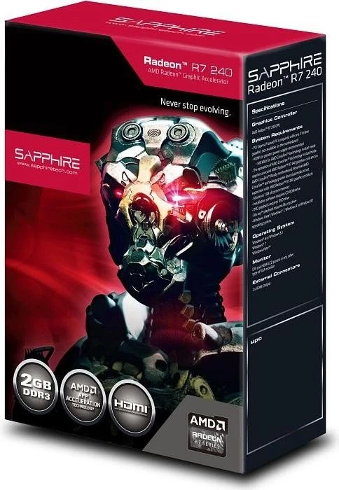 Sapphire Radeon R7 240, 2GB DDR3, 2x HDMI, lite retail