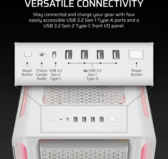 Corsair iCUE LINK 5000T LX RGB, weiß, Glasfenster