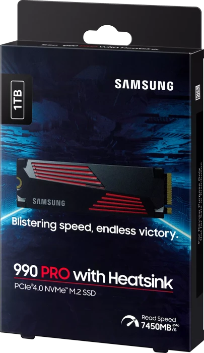 Samsung SSD 990 PRO 1TB, M.2 2280 / M-Key / PCIe 4.0 x4, Kühlkörper