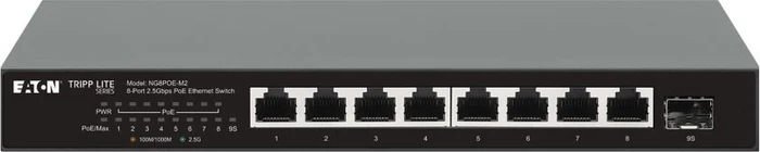 Eaton Tripp Lite Series Desktop 2.5G Switch, 8x RJ-45, 1x SFP+, 100W PoE+