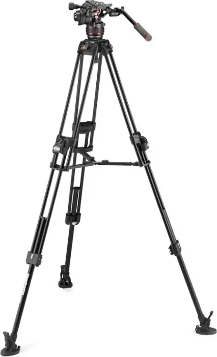 Manfrotto MVK608TWINFA Videokopf Nitrotech 608 mit Stativ 645 Fast Twin Alu