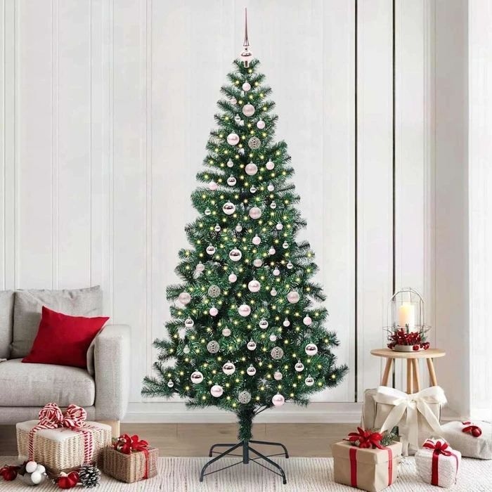 vidaXL Künstlicher Weihnachtsbaum, 240cm, inkl. LED-Beleuchtung (3396790)