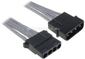 BitFenix Alchemy 4-Pin Molex Verlängerung 45cm, sleeved silber (BFA-MSC-MM45SK-RP)