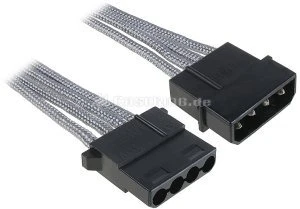BitFenix Alchemy 4-Pin Molex Verlängerung 45cm, sleeved silber