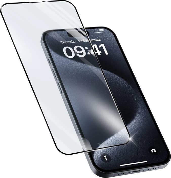 Cellularline Impact Glass Capsule für Apple iPhone 15/15 Pro schwarz