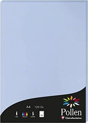 Clairefontaine Pollen Universalpapier lavendelblau, A4, 120g/m², 50 Blatt