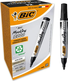 BIC Marking 2000 ECOlutions Permanentmarker Rundspitze 1.7mm schwarz, 12er-Pack, Box