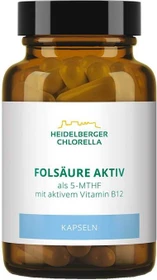 Heidelberger Chlorella Folsäure Aktiv + Vitamin B12 Aktiv Kapseln, 60 Stück