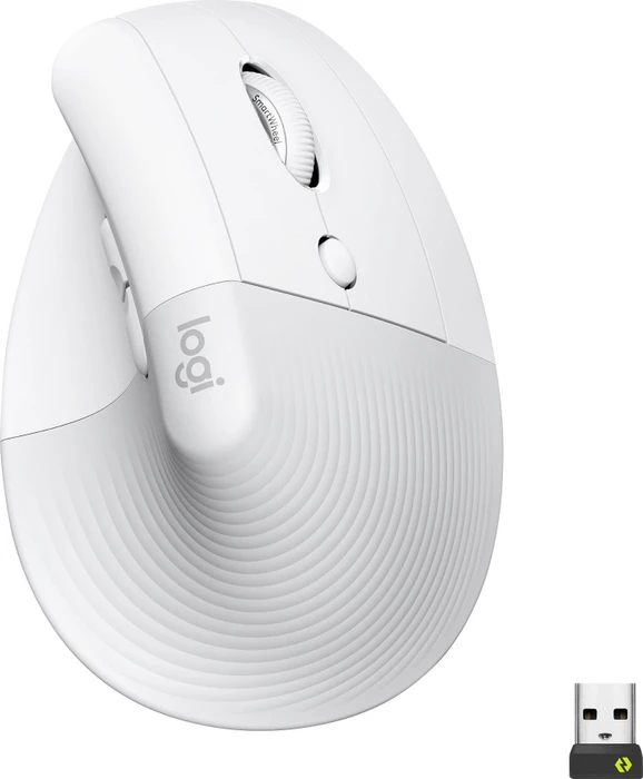 Logitech Lift Vertical Ergonomic Mouse, Off-White, Logi Bolt, USB/Bluetooth