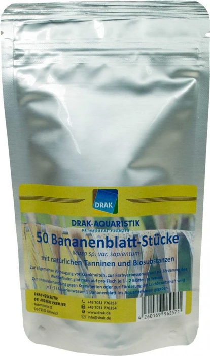 DRAK-Aquaristik Bananenblatt-Stücke DRAK, 50 Stück