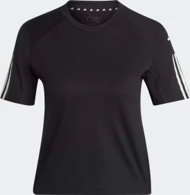 adidas Train Essentials Cotton 3-Stipes T-Shirt kurzarm schwarz/weiß (Damen)