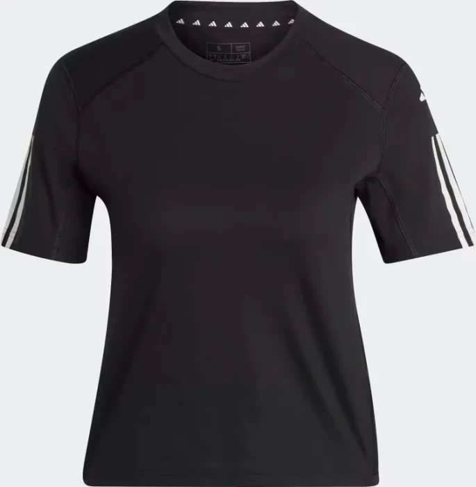 adidas Train Essentials Cotton 3-Stipes T-Shirt kurzarm schwarz/weiß (Damen)