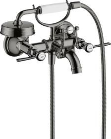 Hansgrohe Axor Montreux 2-Griff Wannenarmatur Aufputz mit Hebelgriffen polished black chrome