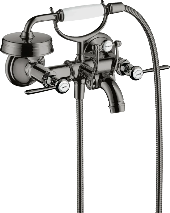 Hansgrohe Axor Montreux 2-Griff Wannenarmatur Aufputz mit Hebelgriffen polished black chrome