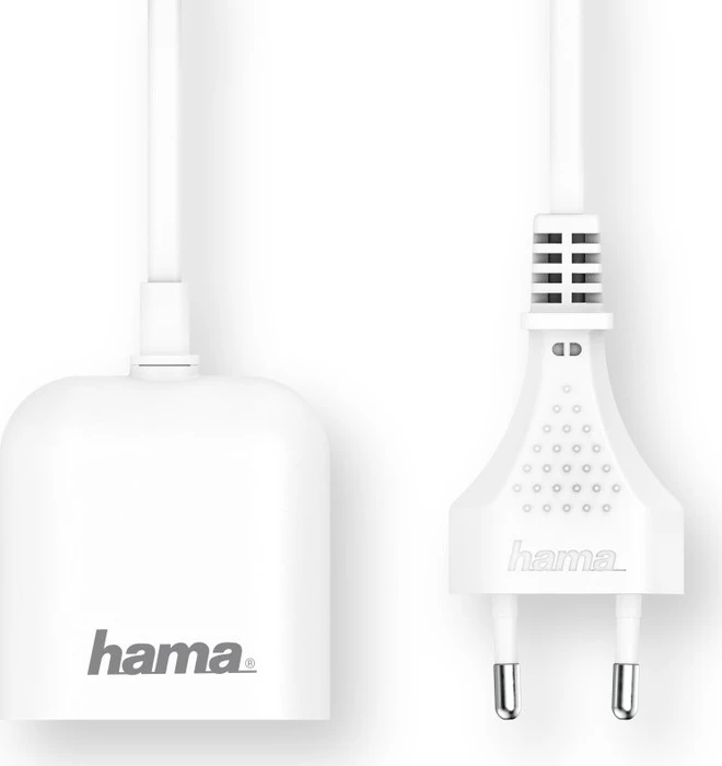 Hama USB-Netzteil mit Kabel 2.4A 2x USB 1.9m weiß