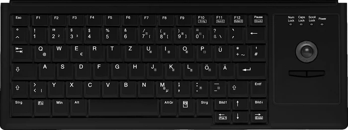 Contour Design Active Key kompakte Tastatur mit Trackball, schwarz, USB, US
