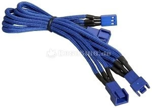 BitFenix 3-Pin auf 4x 3-Pin Verteiler, sleeved, 60cm, blau