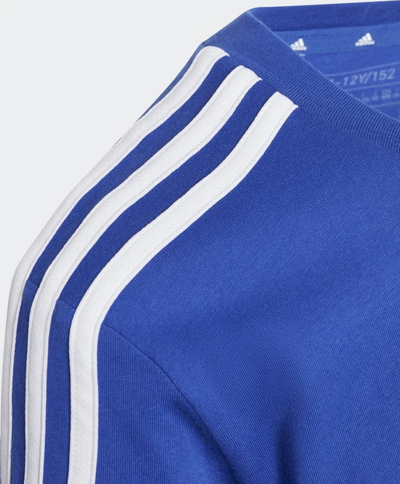 adidas Tiberio 3-Streifen Colorblock Cotton T-Shirt kurzarm semi lucid blue/medium grey heather/white (Junior)