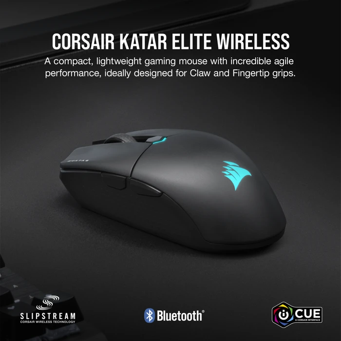 Corsair Gaming Katar Elite Wireless Gaming Mouse, USB/Bluetooth