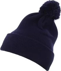 Flexfit YP Classics Cuffed Pom Pom Knit Beanie navy