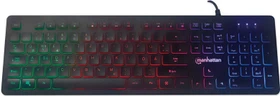 Manhattan Ultraflache Gaming-Tastatur, LEDs RGB, schwarz, USB, DE (179485)