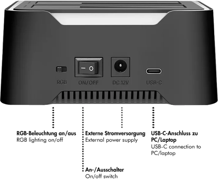 LogiLink Dual Dockingstation, 2.5"/3.5", USB-C 3.0