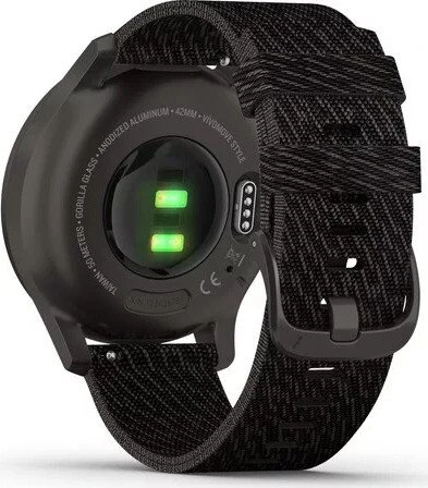 Garmin vivomove Style Aktivitäts-Tracker black pepper woven/graphite