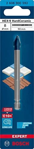 Bosch Professional EXPERT HEX-9 HardCeramic Fliesenbohrer, 8x90mm, 1 Stück