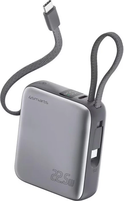 4smarts Pocket Dual Cord 10000mAh 22.5W grau
