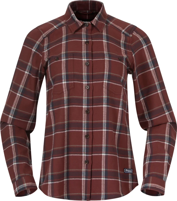 Bergans Tovdal Hemd langarm amarone red/dark shadow/grey check (Damen)