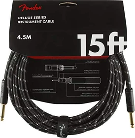 Fender Deluxe Series Instrument Cable Black Tweed Straight 4.5m