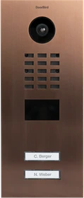 DoorBird D2102V IP Video Türstation mit 2 Ruftasten Bronze, Edelstahl V2A, gebürstet