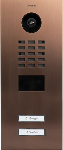 DoorBird D2102V IP Video Türstation mit 2 Ruftasten Bronze, Edelstahl V2A, gebürstet