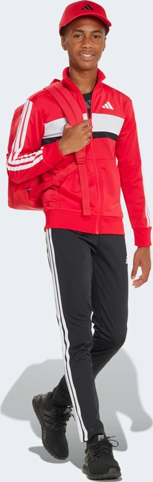 adidas Seasonal Essentials Tiberio 3-Streifen Tricot Trainingsanzug pure ruby/white (Junior)